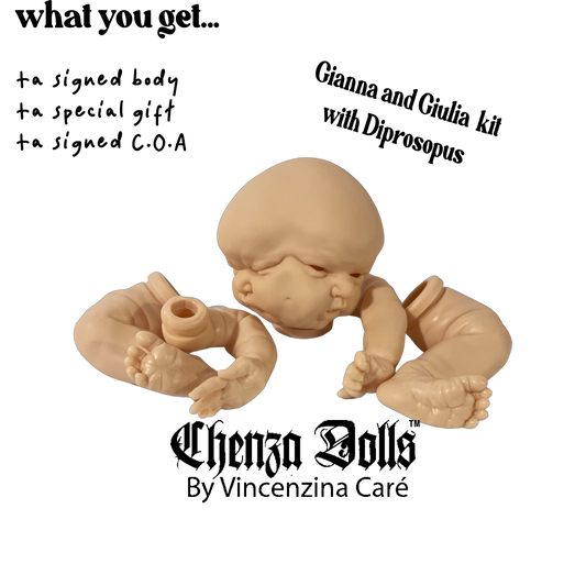 Last chance Gianna and Giulia (Doll kit Only) Doll with Two faces (diprosopus)